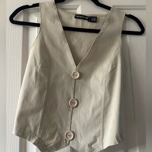Stone Stretchy Woven Vest